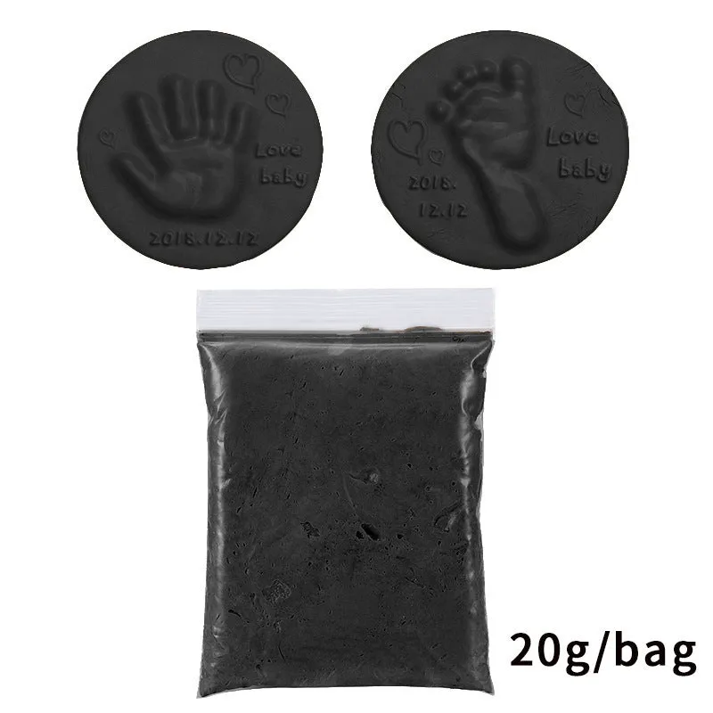 Baby handprint footprint clay kit with 20g soft non-toxic moulding paste in multiple colours