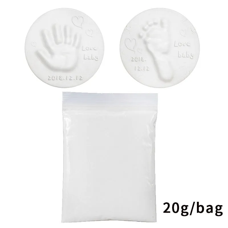 Baby handprint footprint clay kit with 20g soft non-toxic moulding paste in multiple colours