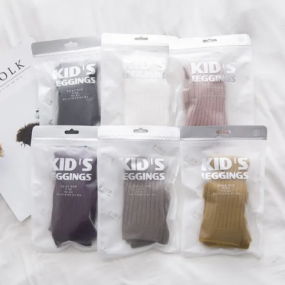 Cotton blend kid leggings for girls in six colours, sizes S/M/L for ages 0-5