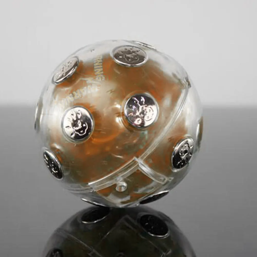 Gold electric shock ball with red and blue LED lights and automatic shutdown function