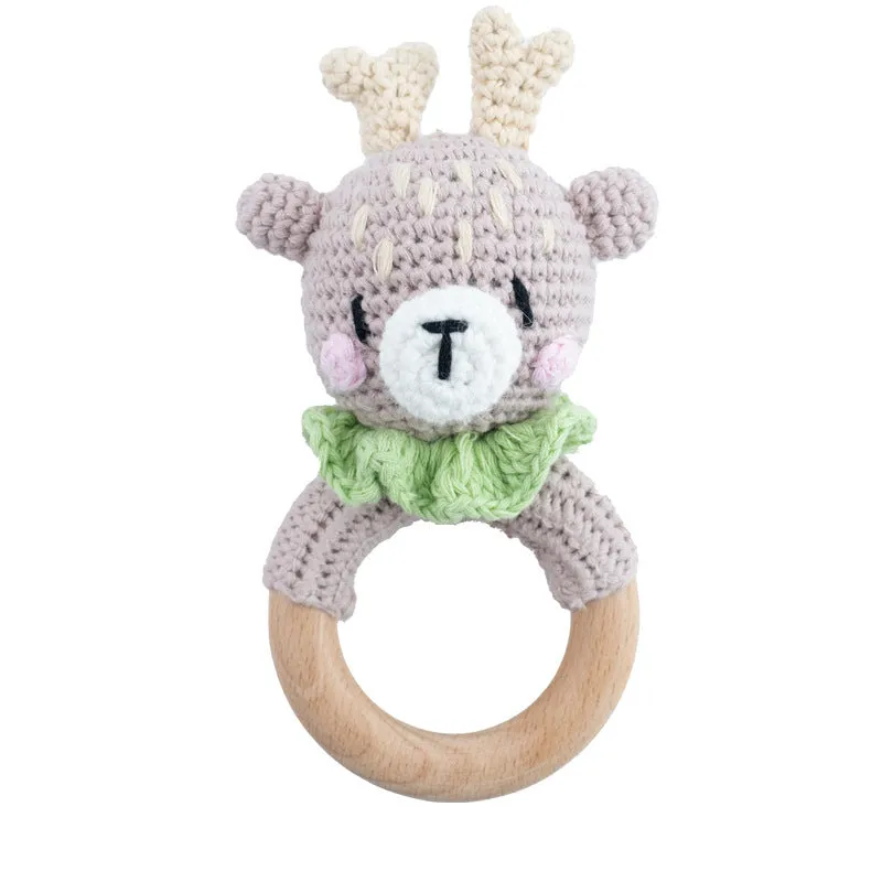 Wooden teether gift box for babies 3 months old with elephant, rabbit, and giraffe design options