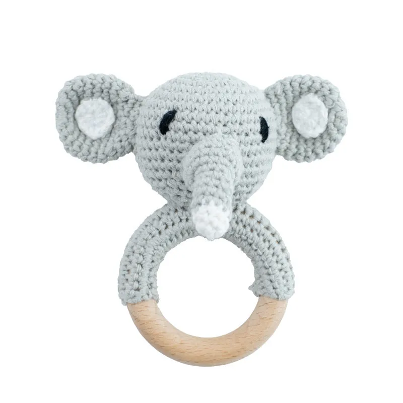 Wooden teether gift box for babies 3 months old with elephant, rabbit, and giraffe design options