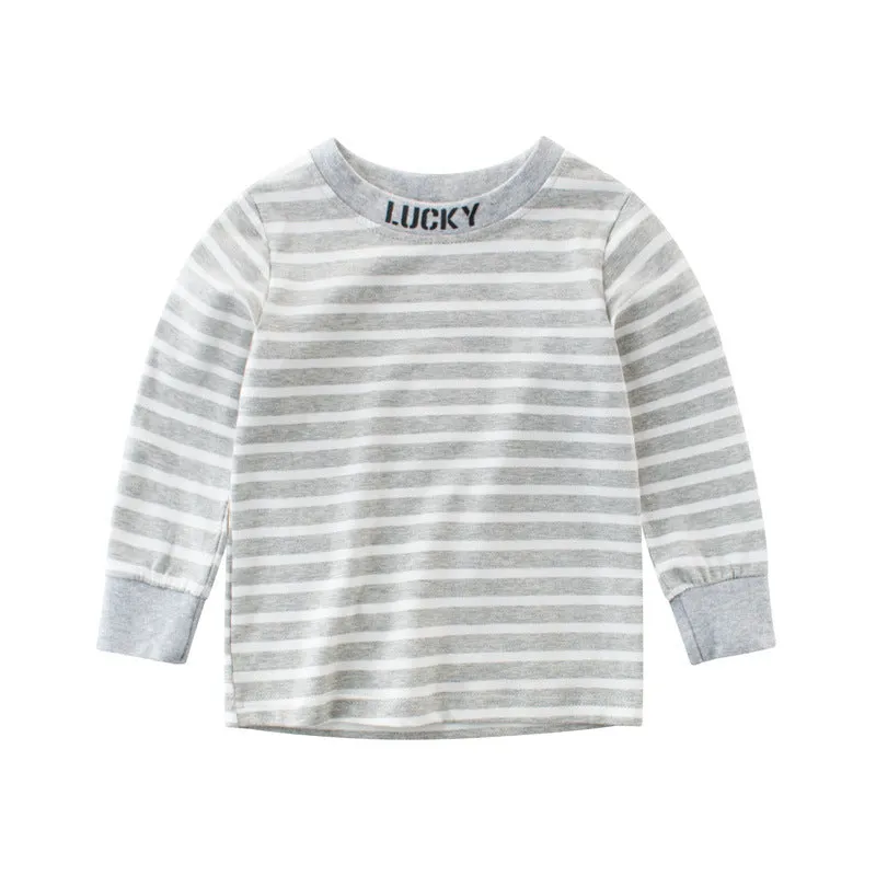 Baby striped cotton long sleeve shirt in blue, sizes 90-140cm
