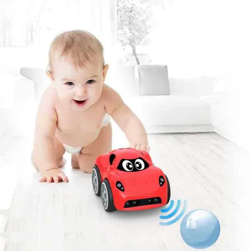 Electric children's toy car with somatosensory remote control, plastic construction, red colour, obstacle avoidance feature