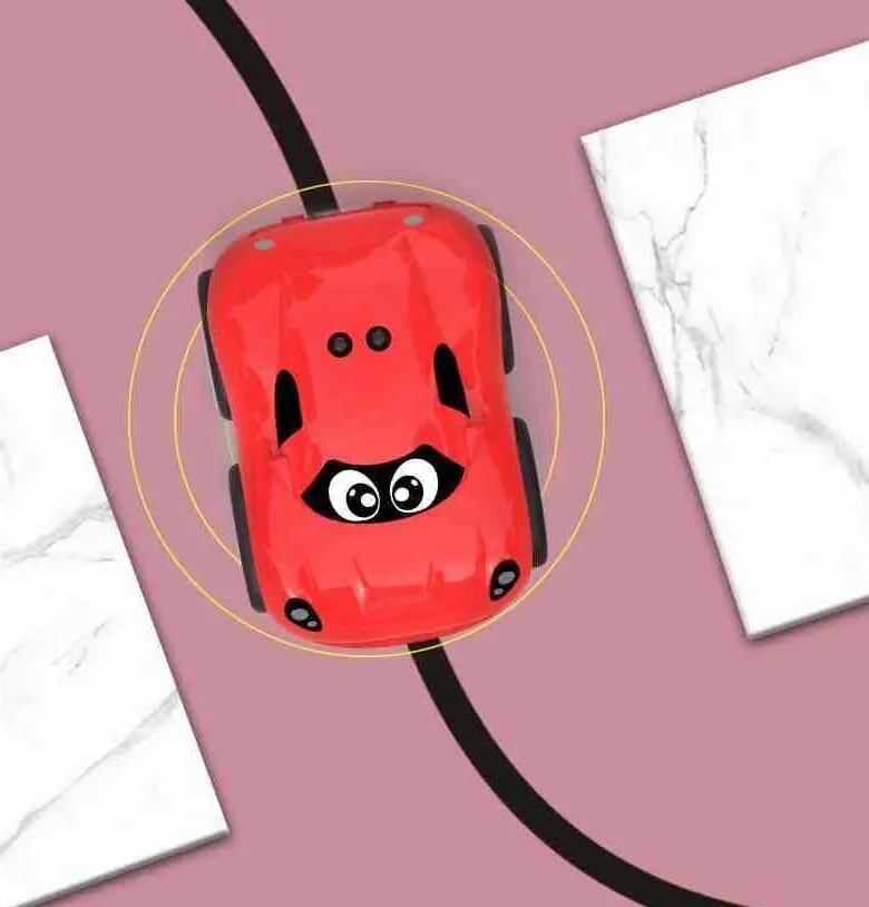 Electric children's toy car with somatosensory remote control, plastic construction, red colour, obstacle avoidance feature