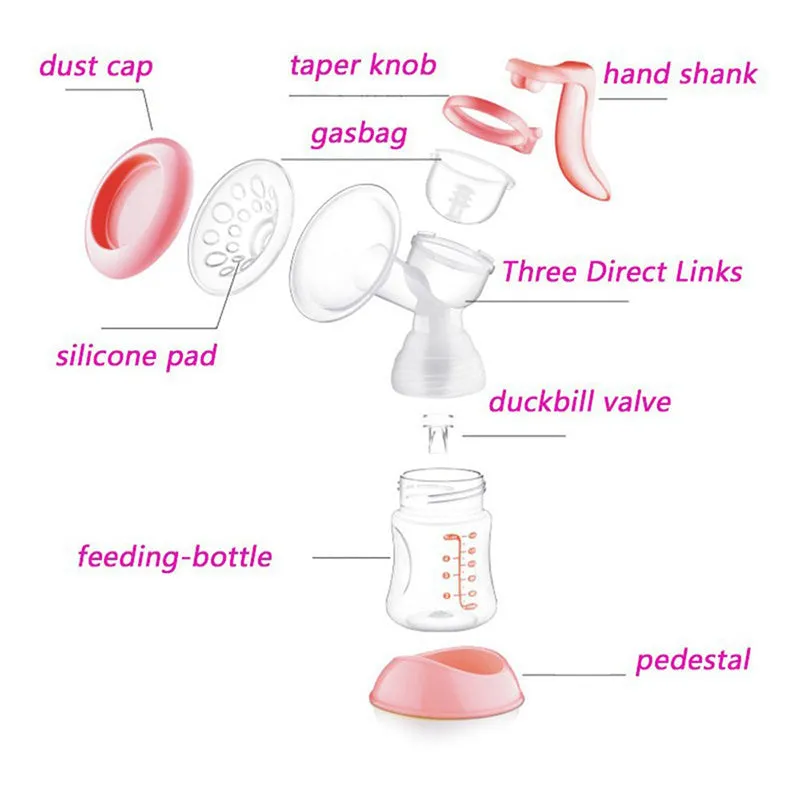 PP feeding bottle manual type 95x175mm in pink, transparent, and yellow colour options