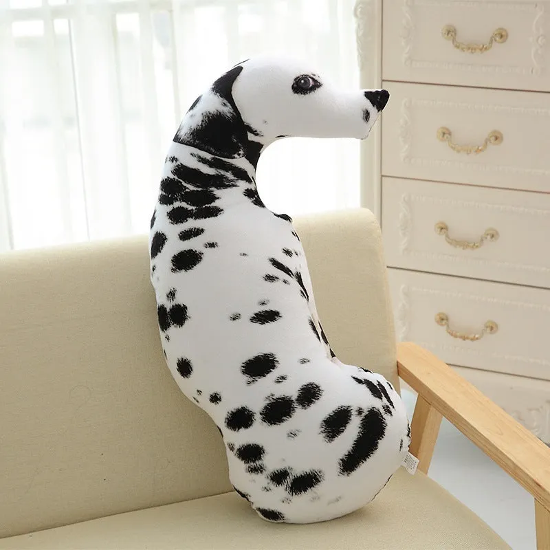 3D dog print throw pillow in short plush fabric, PP cotton filling, available in 50cm, 70cm, 90cm sizes