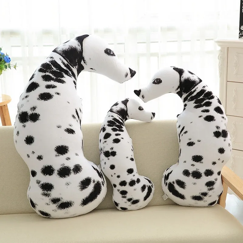 3D dog print throw pillow in short plush fabric, PP cotton filling, available in 50cm, 70cm, 90cm sizes