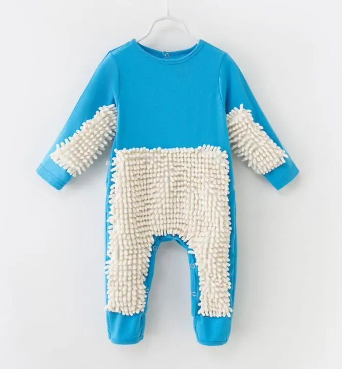 Baby crawler jumpsuit long sleeve non-hooded in blue for spring autumn size 73cm to 90cm
