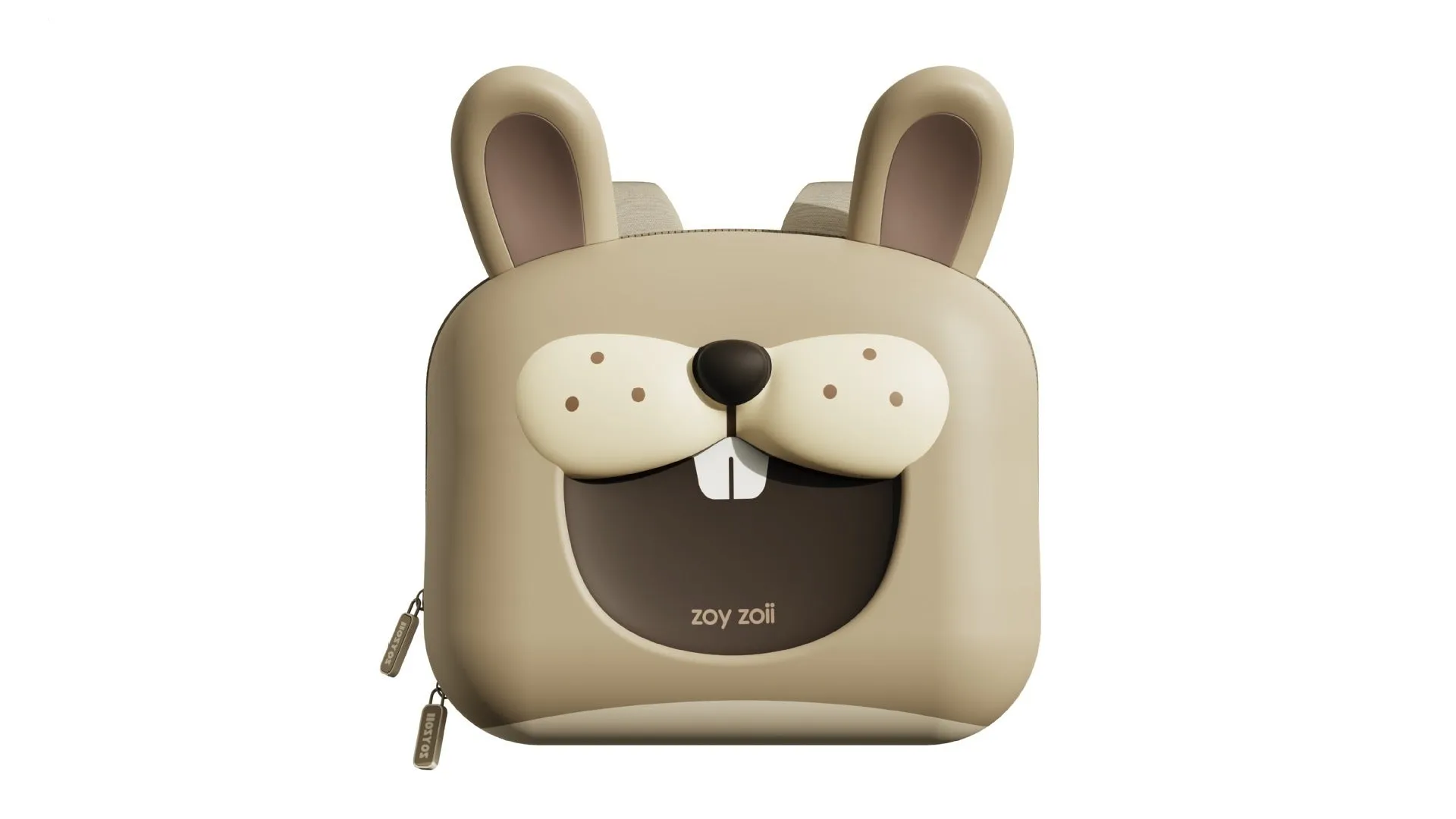 Cartoon bear animal school backpack with EVA spine support and adjustable strap in simple brown bear colour