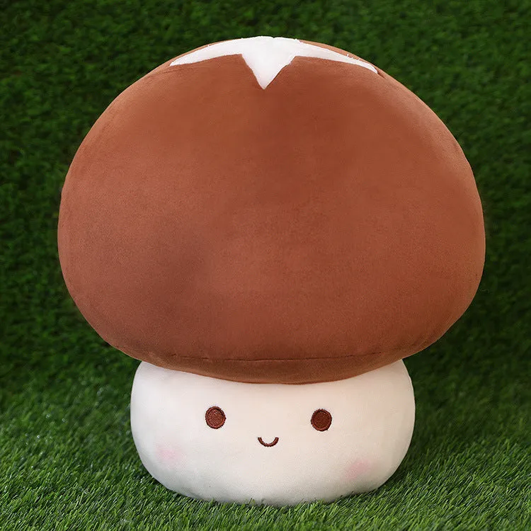 Children's mushroom plush pillow toy made of PP cotton, available in 23cm 30cm 60cm heights and mushroom colours