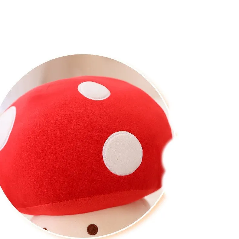 Children's mushroom plush pillow toy made of PP cotton, available in 23cm 30cm 60cm heights and mushroom colours
