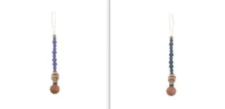 Beech wood clip pacifier chain 29cm length with silicone beads in assorted colours for baby.