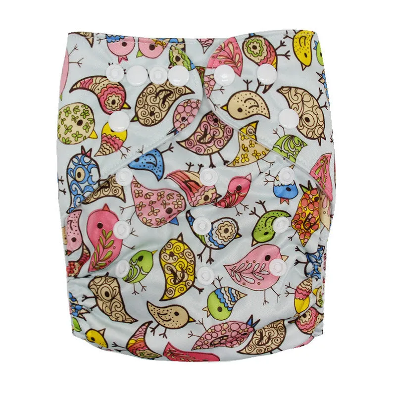 Washable cloth diaper baby polyester waterproof adjustable nappy free size 3-15kg colour N1