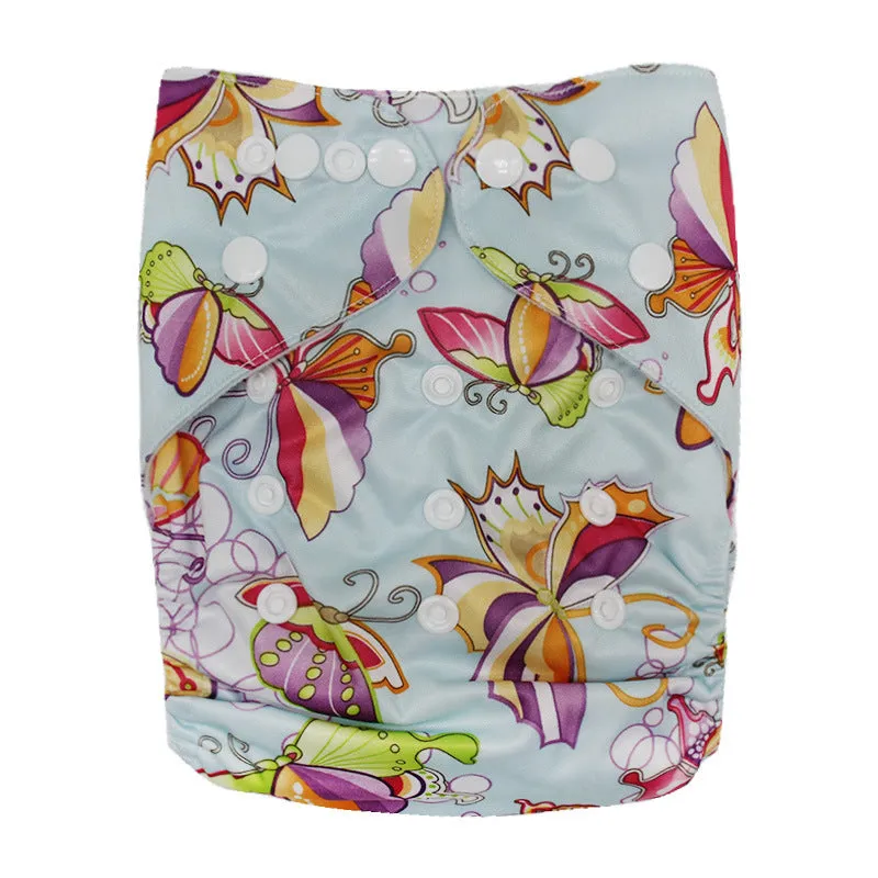 Washable cloth diaper baby polyester waterproof adjustable nappy free size 3-15kg colour N1