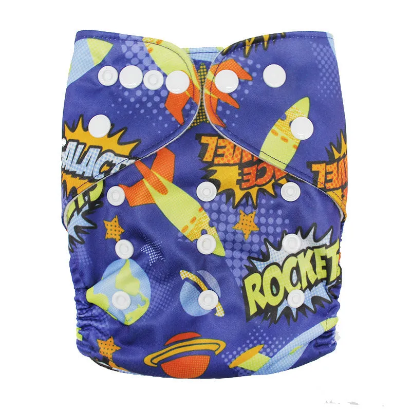 Washable cloth diaper baby polyester waterproof adjustable nappy free size 3-15kg colour N1