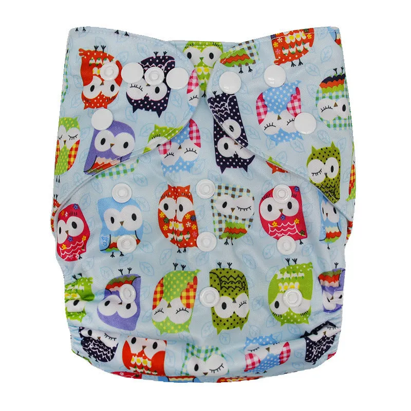Washable cloth diaper baby polyester waterproof adjustable nappy free size 3-15kg colour N1