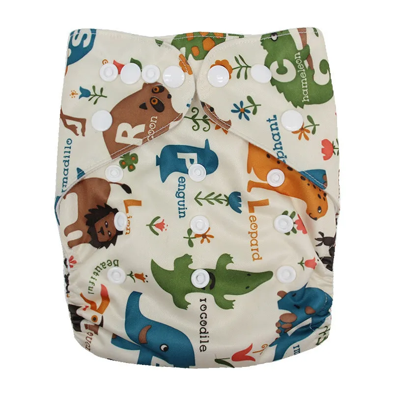 Washable cloth diaper baby polyester waterproof adjustable nappy free size 3-15kg colour N1
