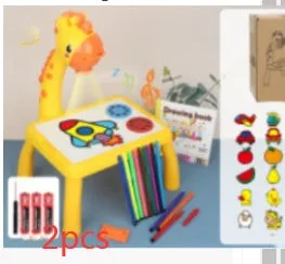 Children's projection drawing board doodle in blue with plastic frame and magnetic artboard