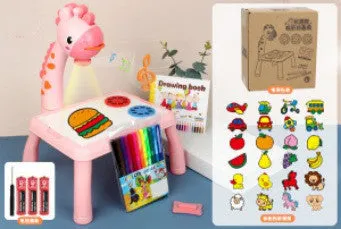 Children's projection drawing board doodle in blue with plastic frame and magnetic artboard