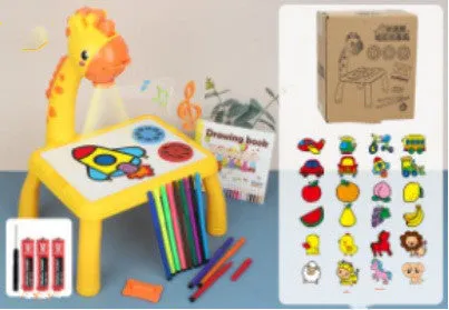 Children's projection drawing board doodle in blue with plastic frame and magnetic artboard