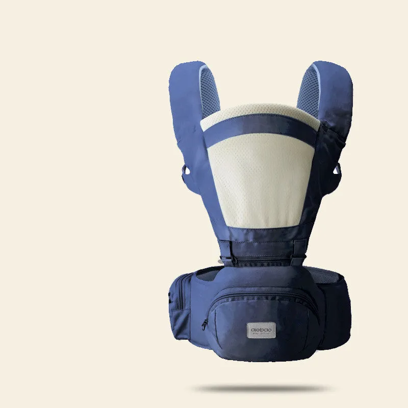 Baby carrying waist stool in mint blue for children aged 3 to 36 months