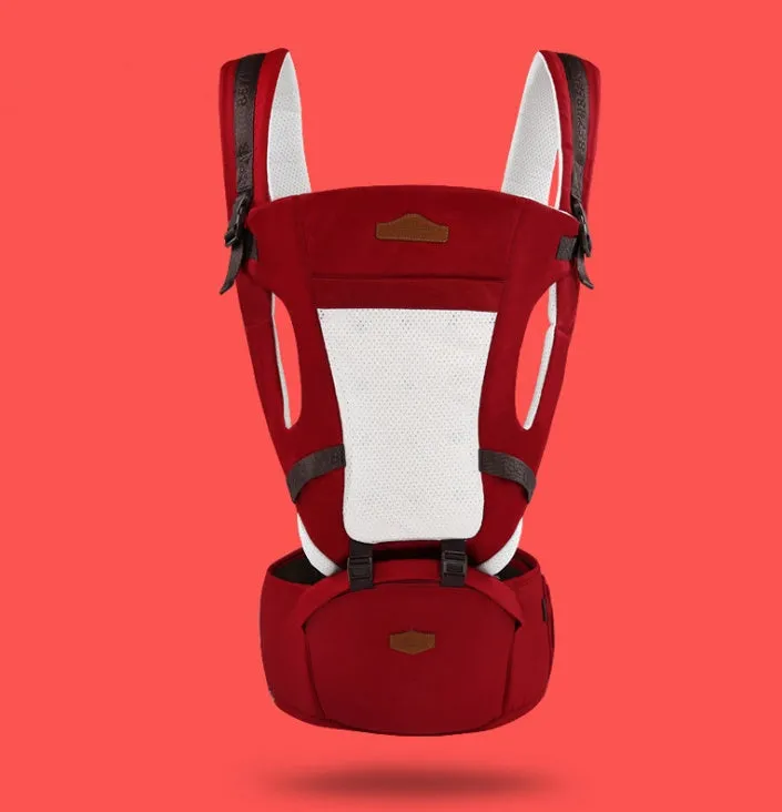 Breathable baby waist stool strap carrier in green for ages 3-36 months