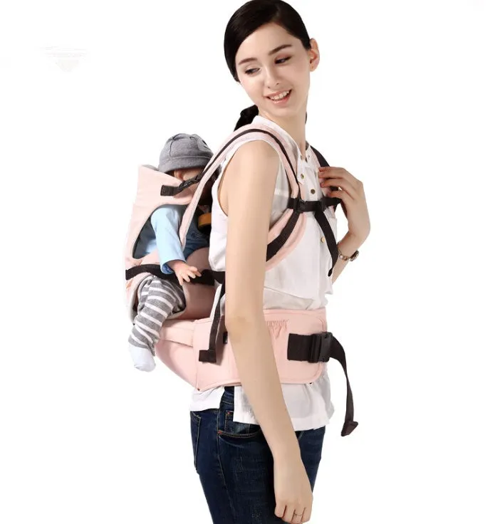 Breathable baby waist stool strap carrier in green for ages 3-36 months