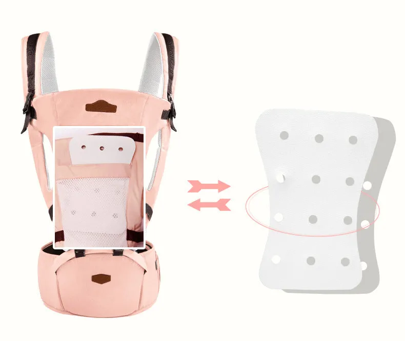 Breathable baby waist stool strap carrier in green for ages 3-36 months
