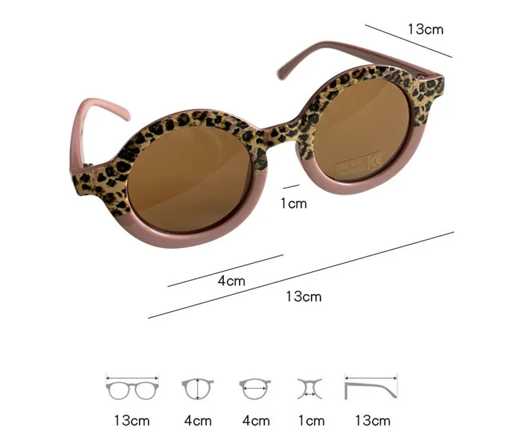 Children's round plastic sunglasses Korean cartoon style in lotus root pink white double fight colour