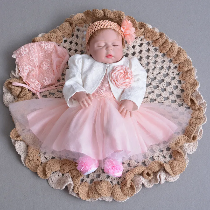 Baby princess dress in lightweight mesh lace with three style options sizes 3-24 for ages 0-30 months