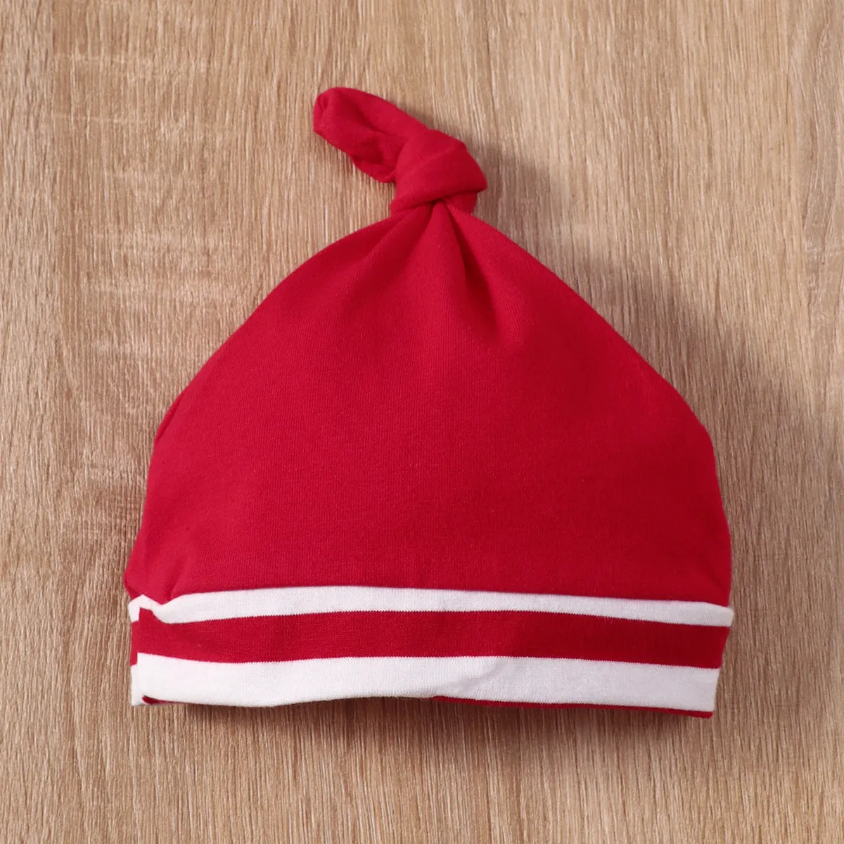 Baby Christmas elk striped hat set 3-piece green red cotton long sleeve top trousers and hat
