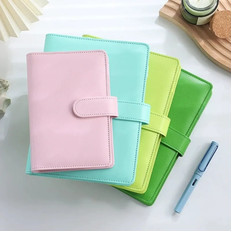 A5 size PU leather zippered notebook binder shell in various solid colours