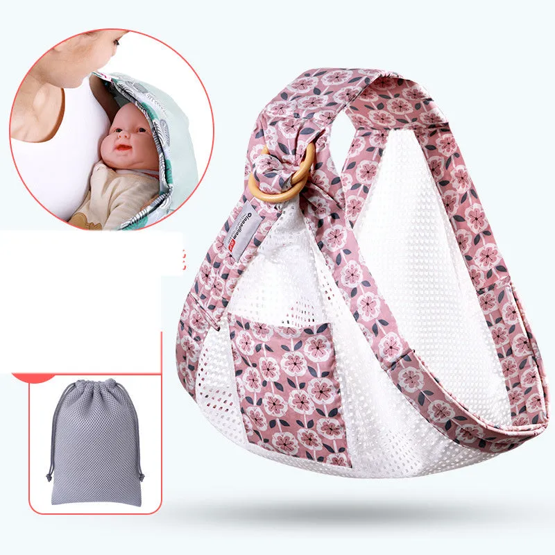 Baby carrier oblique front hold in pure cotton and mesh fabric supports 60kg for newborns to 36 months