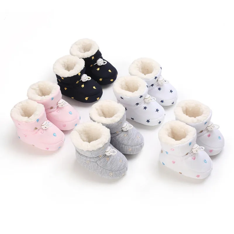 Baby autumn winter cotton cloth shoes non-slip warm thickened tall crown mid-calf socks style