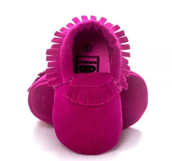 PU suede leather newborn baby shoes with soft sole and non-slip grip available in multiple colours