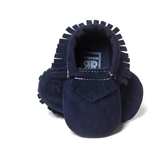 PU suede leather newborn baby shoes with soft sole and non-slip grip available in multiple colours