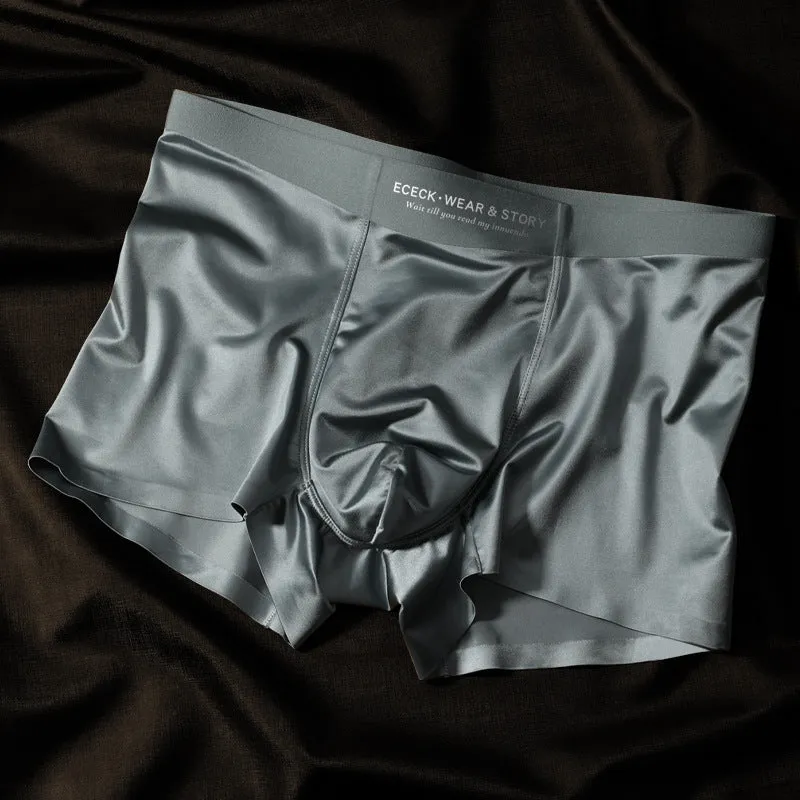 Men's ice silk underwear in veil white colour with seamless construction