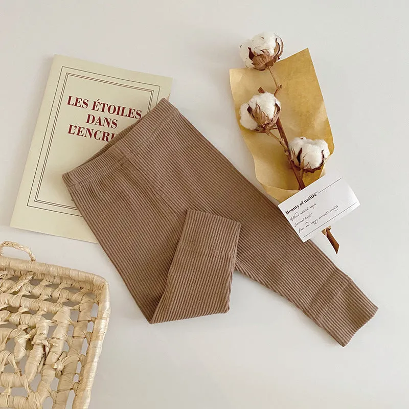 Baby leggings autumn trousers 100% cotton natural coloured cotton elastic waist newborn 66cm gray