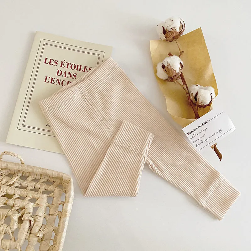 Baby leggings autumn trousers 100% cotton natural coloured cotton elastic waist newborn 66cm gray