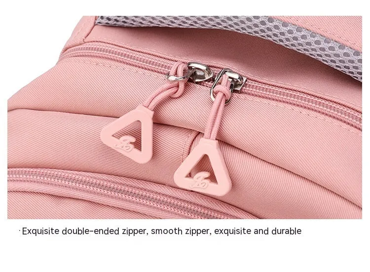 Fashion new Oxford cloth schoolbag for primary school girls, solid colour design, available in multiple colours