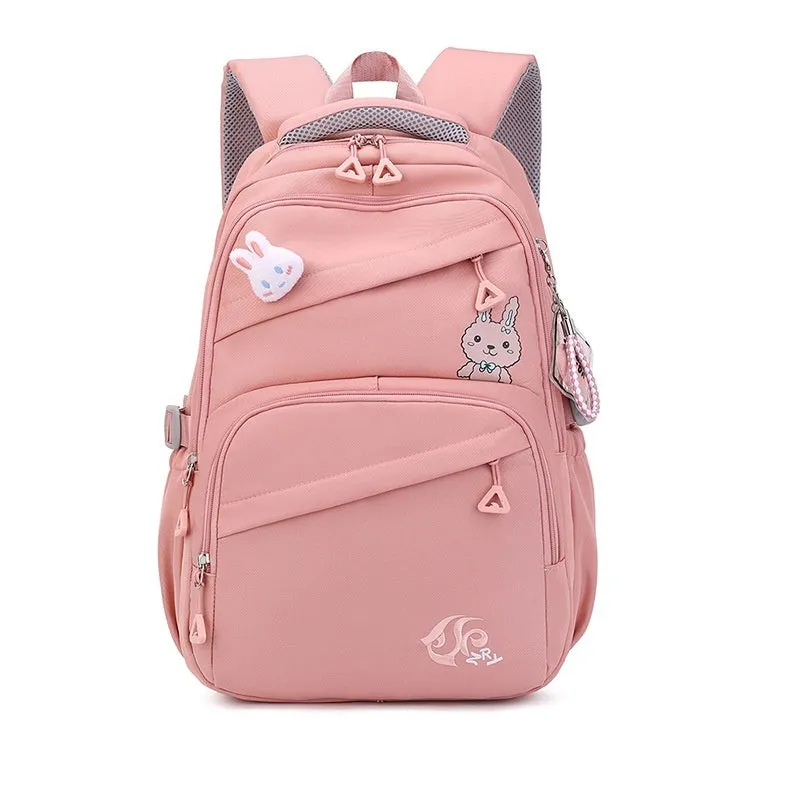 Fashion new Oxford cloth schoolbag for primary school girls, solid colour design, available in multiple colours