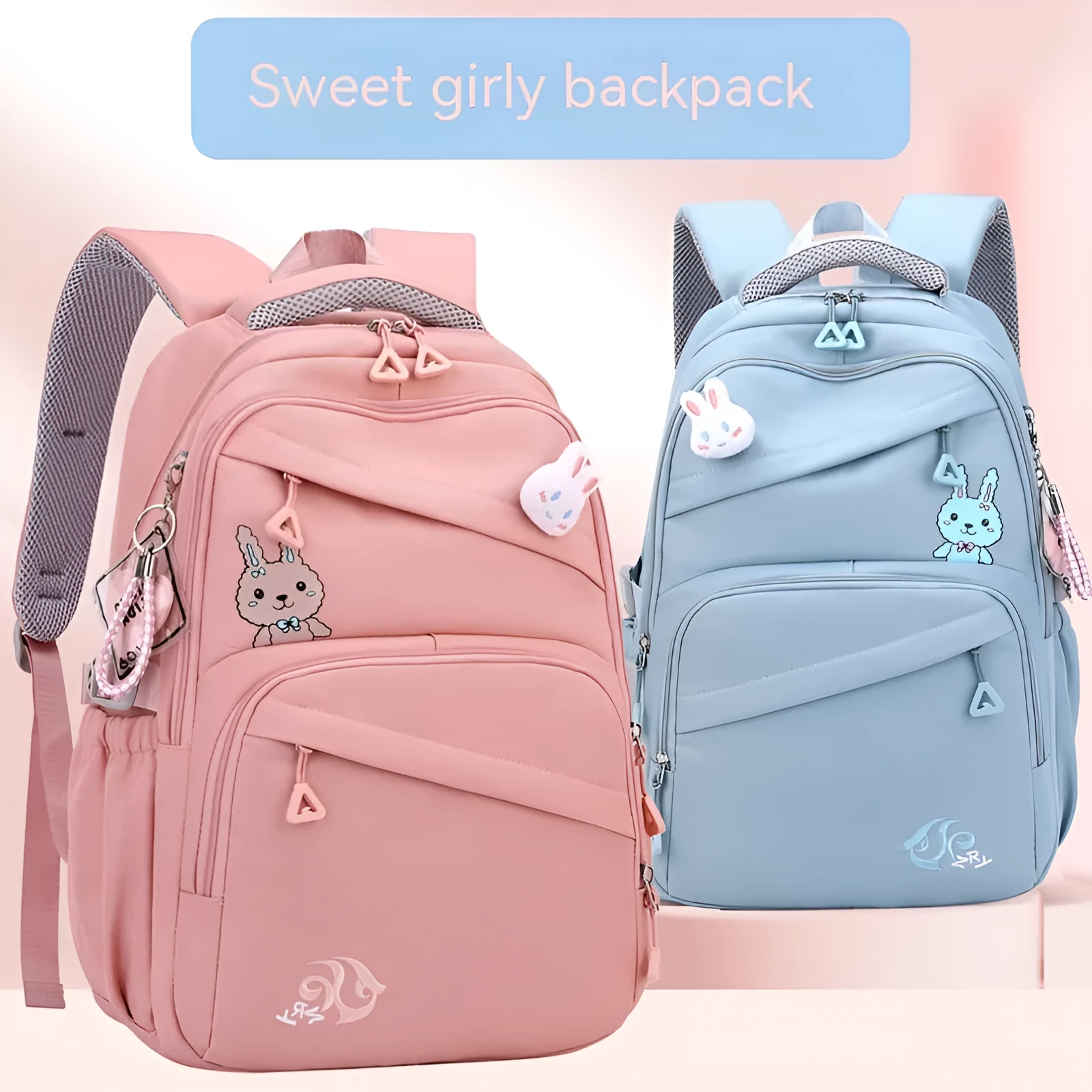 Fashion new Oxford cloth schoolbag for primary school girls, solid colour design, available in multiple colours