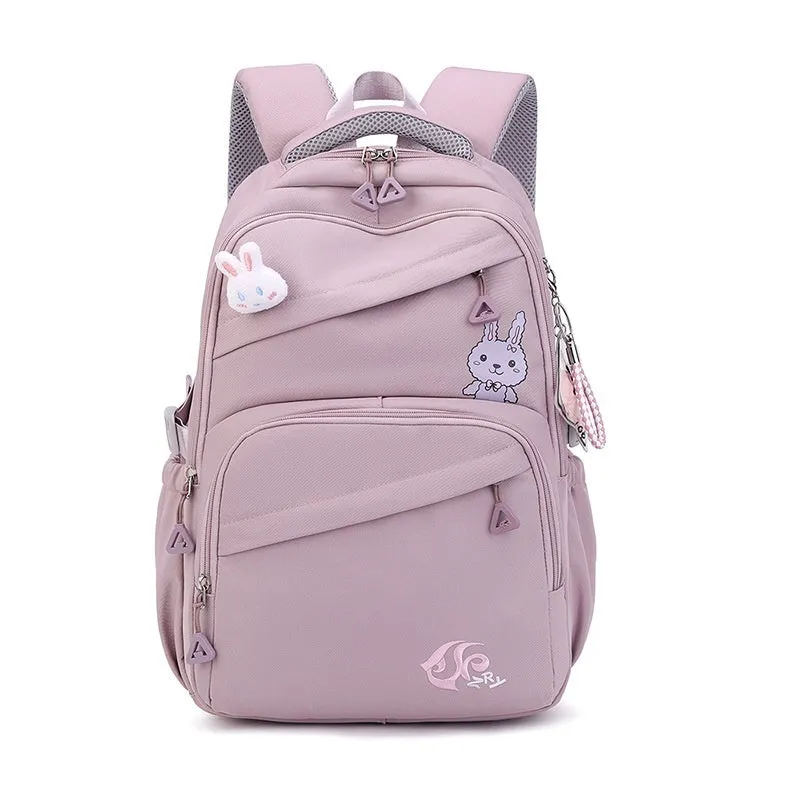 Fashion new Oxford cloth schoolbag for primary school girls, solid colour design, available in multiple colours