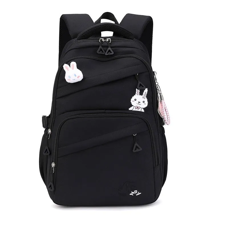 Fashion new Oxford cloth schoolbag for primary school girls, solid colour design, available in multiple colours