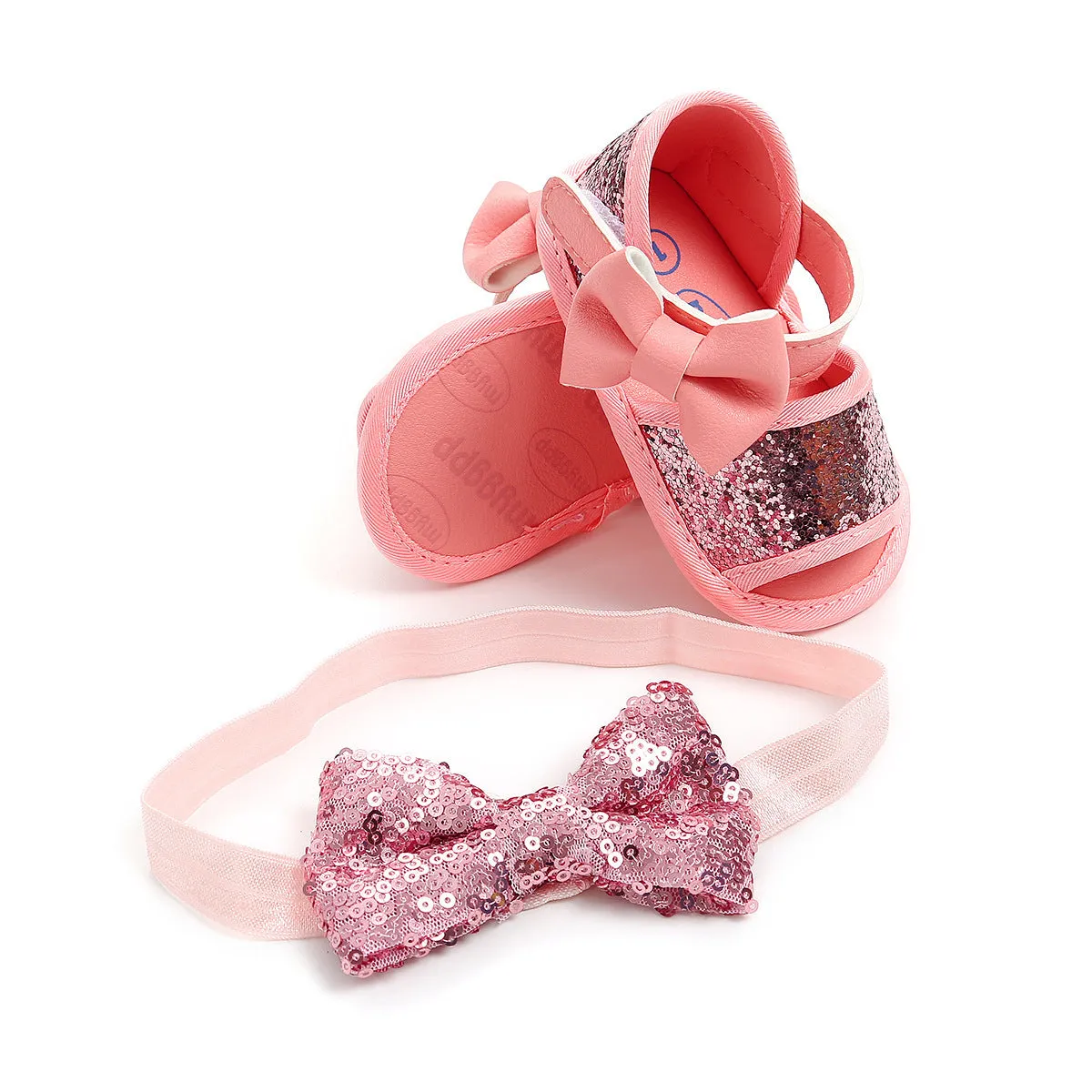 Baby princess sandals low-top shoes in gold and pink with three size options 11cm 12cm 13cm