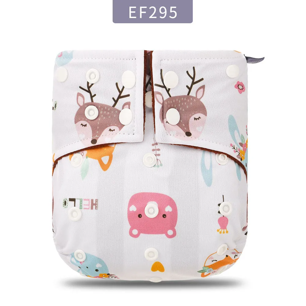 Waterproof breathable polyester baby cloth diaper with adjustable fit, 3-15kg, style option shown