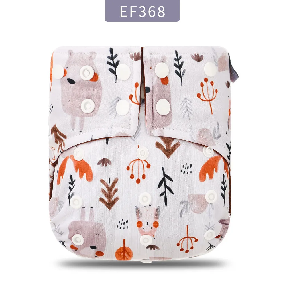 Waterproof breathable polyester baby cloth diaper with adjustable fit, 3-15kg, style option shown