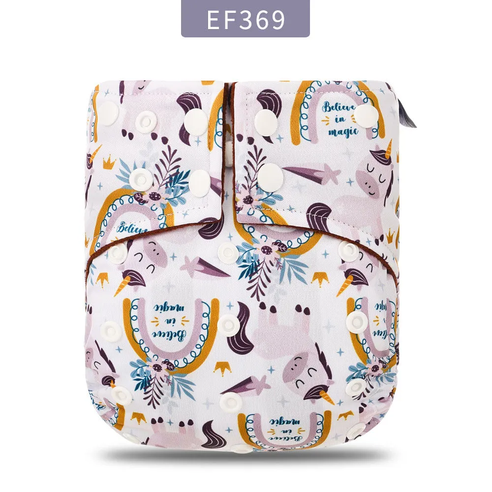 Waterproof breathable polyester baby cloth diaper with adjustable fit, 3-15kg, style option shown