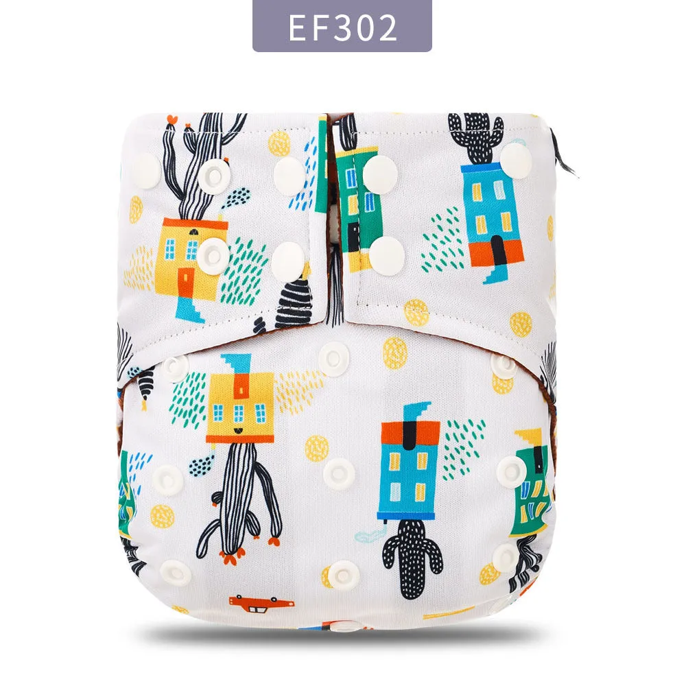 Waterproof breathable polyester baby cloth diaper with adjustable fit, 3-15kg, style option shown